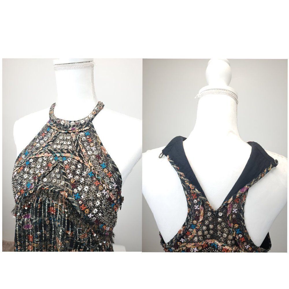 ISABEL MARANT Ophelie Embellished Metallic Printed Silk-blend Chiffon Midi Dress - Picture 9 of 16